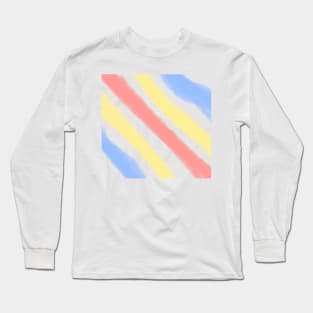 Colorful watercolor stripes art Long Sleeve T-Shirt